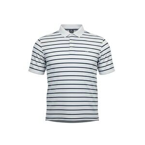 FootJoy Mens XL Striped Golf Polo White Navy Texas A&M Traditions Club Logo